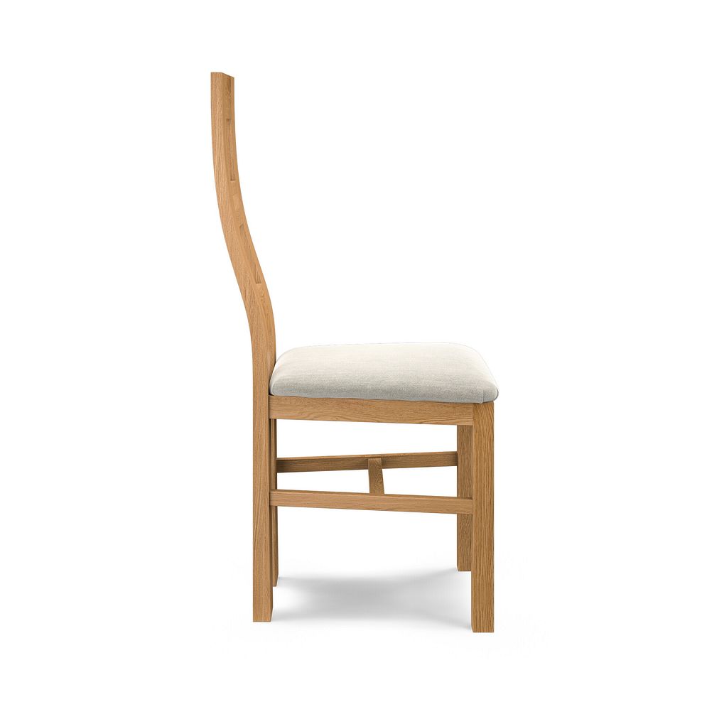 Wave Back Natural Solid Oak Chair with Verona Cream Fabric Seat 3