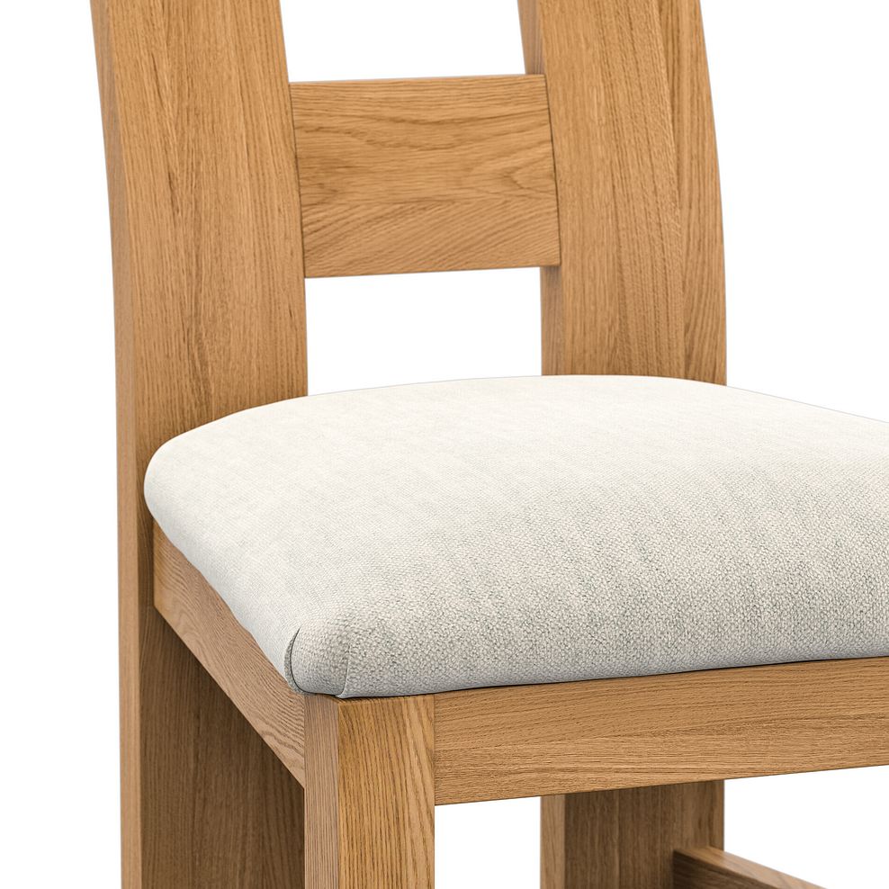 Wave Back Natural Solid Oak Chair with Verona Cream Fabric Seat 5