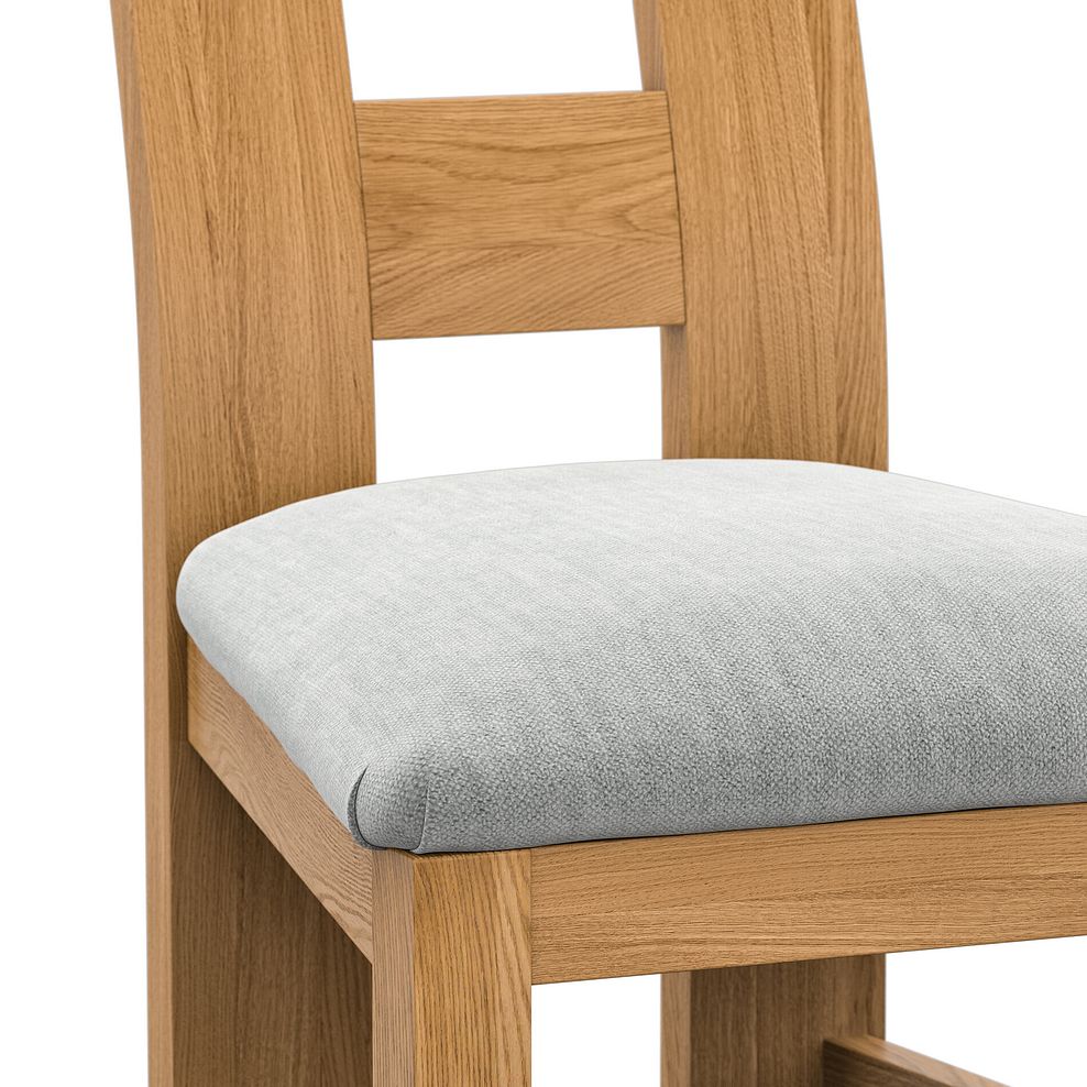 Wave Back Natural Solid Oak Chair with Verona Grey Fabric Seat 5