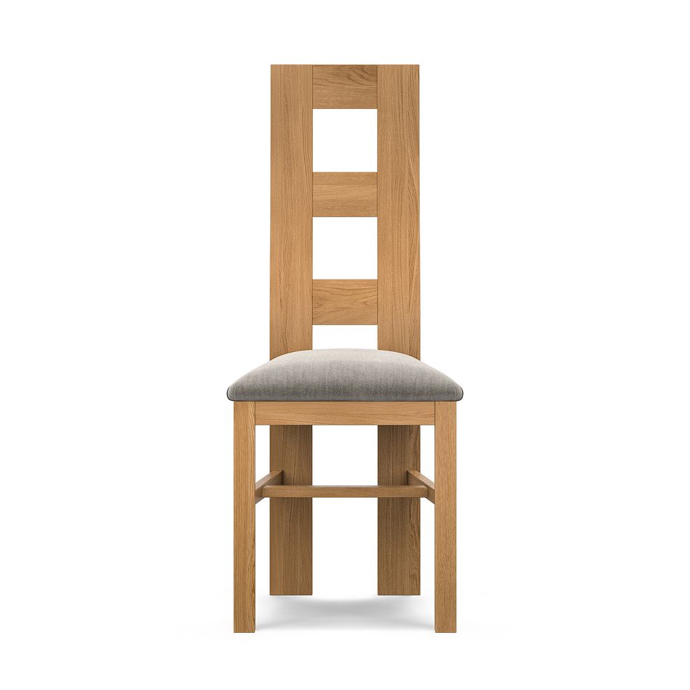 Wave Back Natural Solid Oak Chair with Verona Mocha Fabric Seat 2