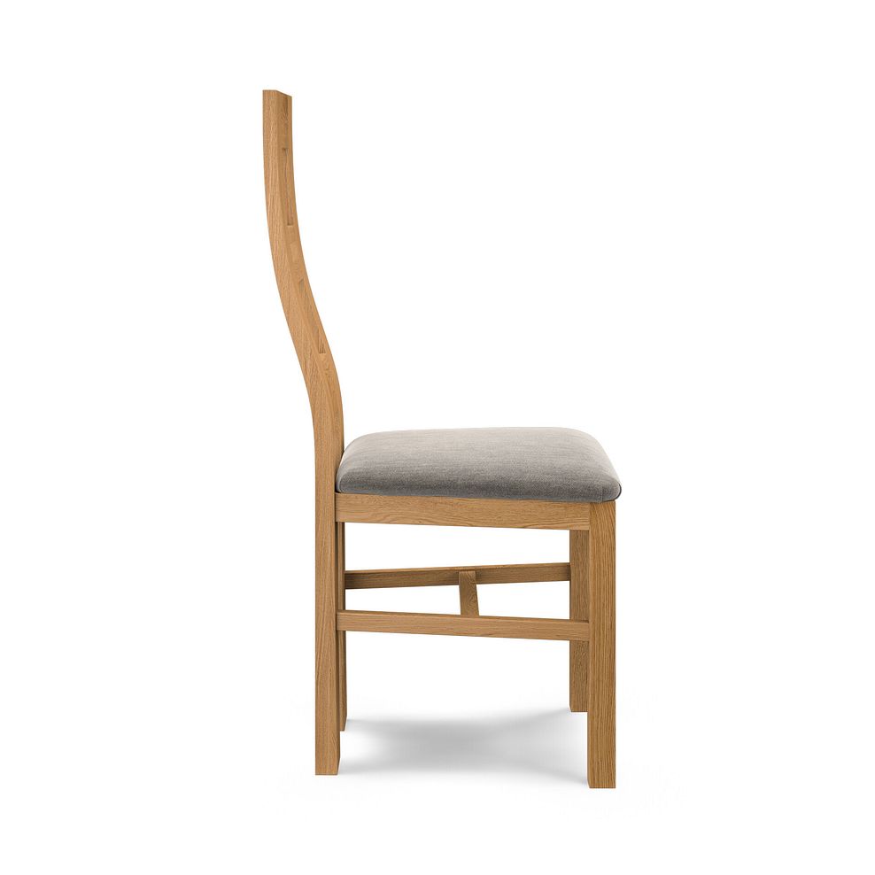 Wave Back Natural Solid Oak Chair with Verona Mocha Fabric Seat 3