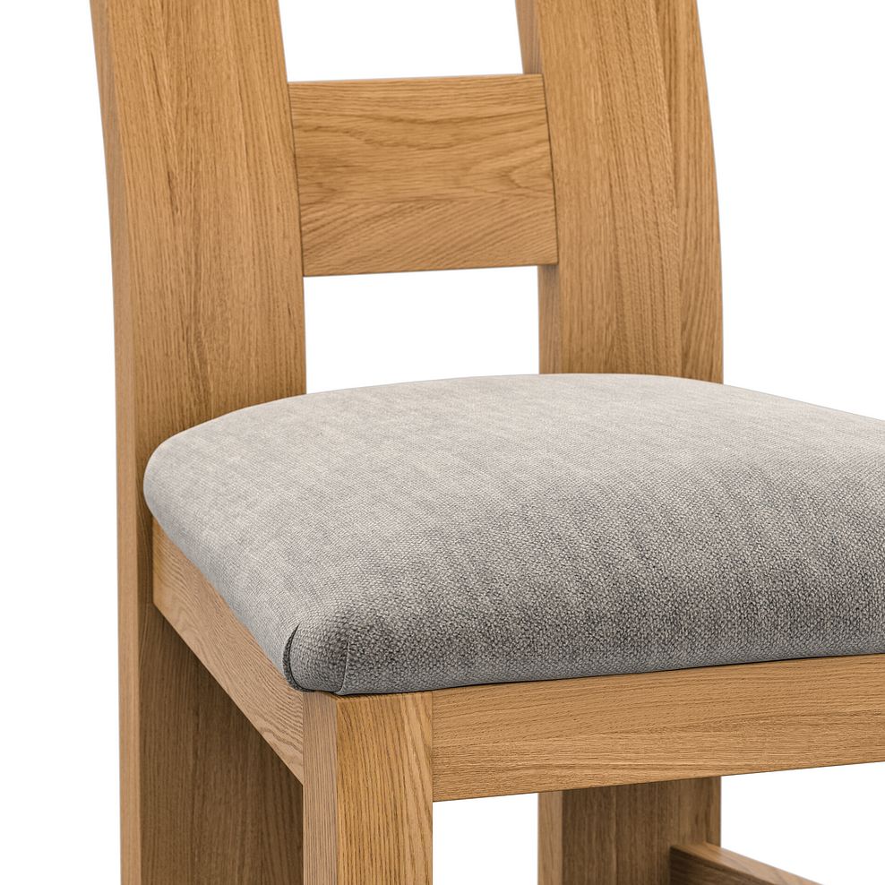 Wave Back Natural Solid Oak Chair with Verona Mocha Fabric Seat 5