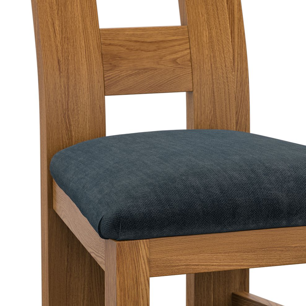 Wave Back Rustic Solid Oak Chair with Verona Charcoal Fabric Seat 5