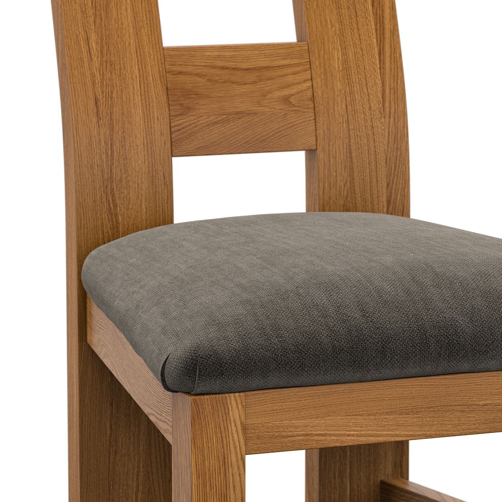 Wave Back Rustic Solid Oak Chair with Verona Chocolate Fabric Seat 5