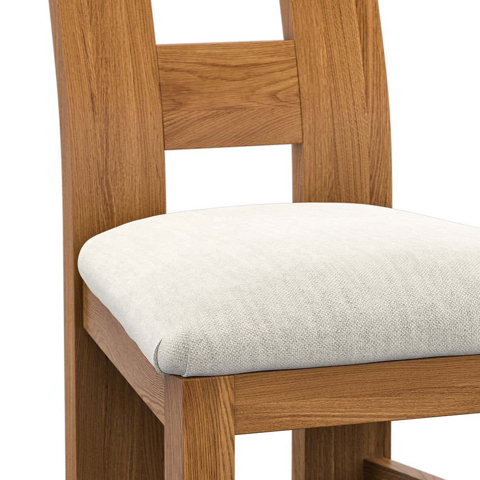 Wave Back Rustic Solid Oak Chair with Verona Cream Fabric Seat 5
