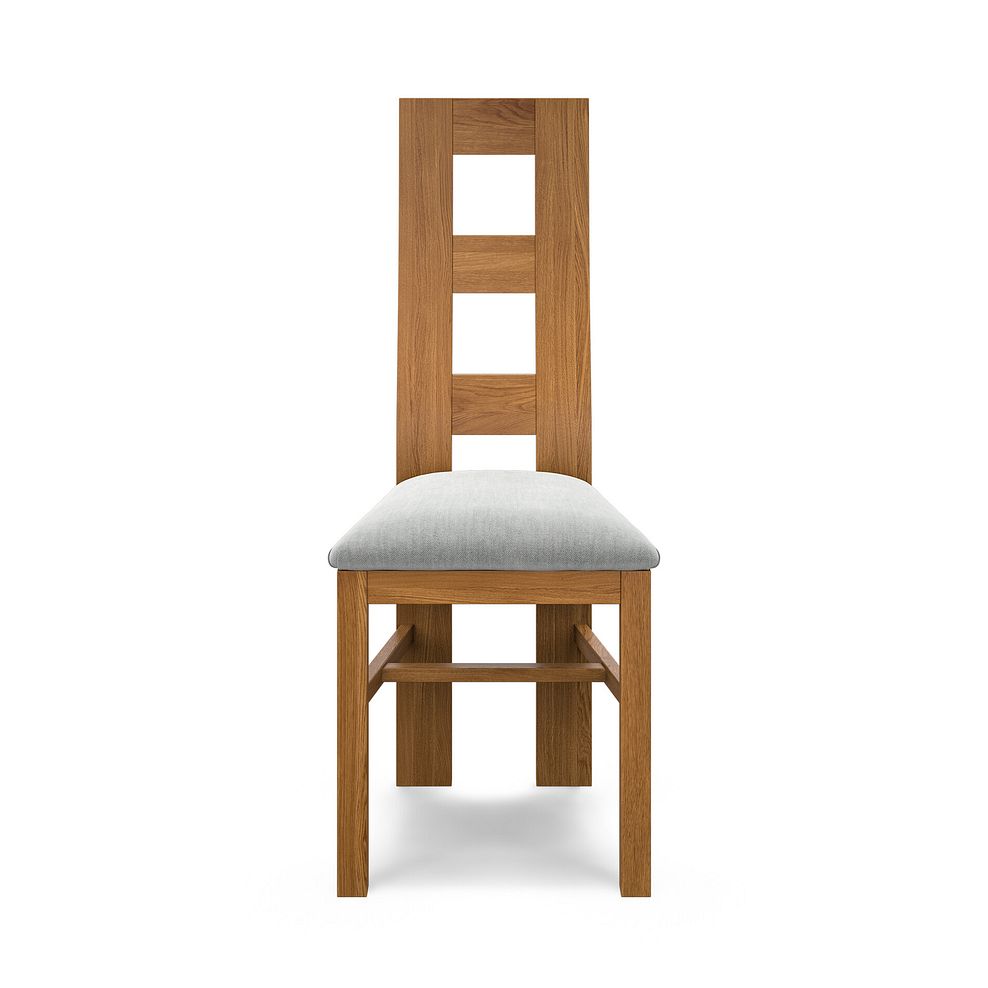 Wave Back Rustic Solid Oak Chair with Verona Grey Fabric Seat 2