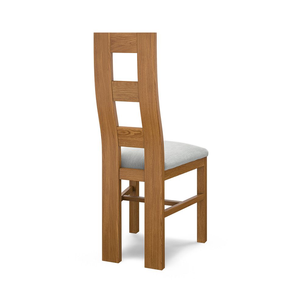 Wave Back Rustic Solid Oak Chair with Verona Grey Fabric Seat 4