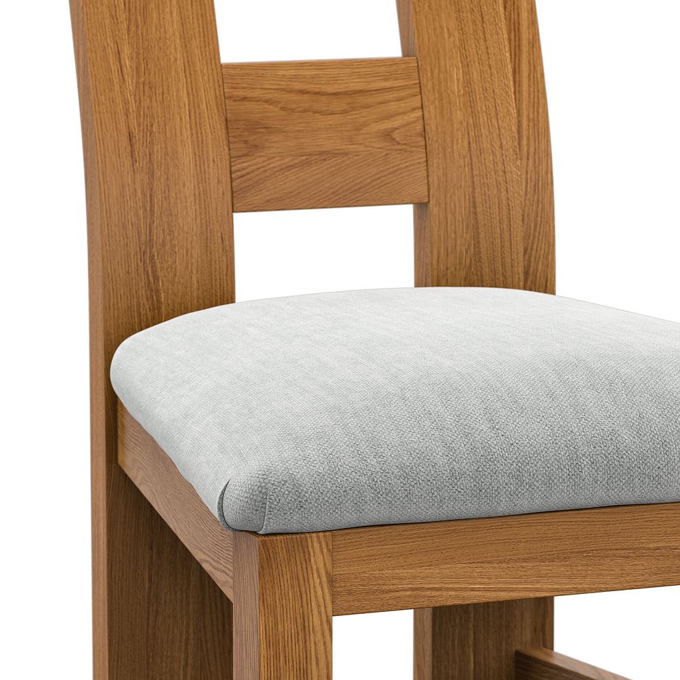 Wave Back Rustic Solid Oak Chair with Verona Grey Fabric Seat 5