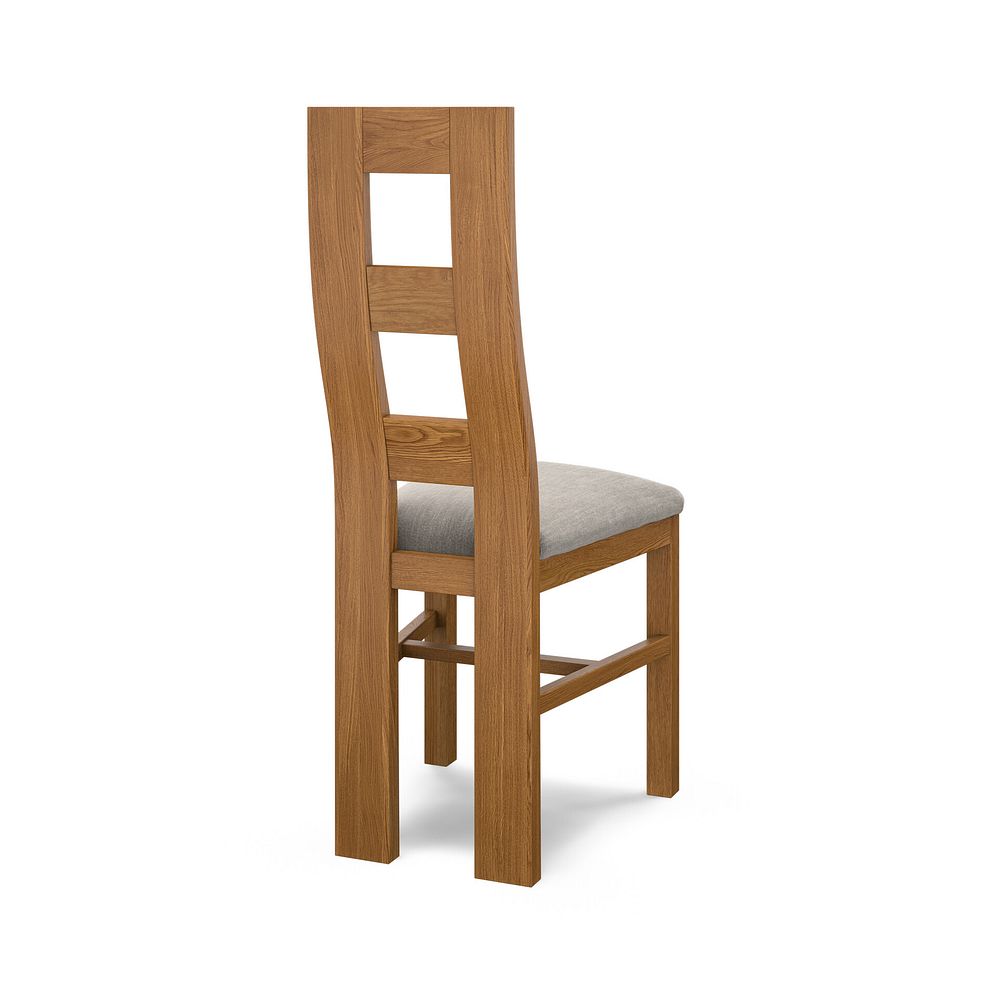 Wave Back Rustic Solid Oak Chair with Verona Mocha Fabric Seat 4