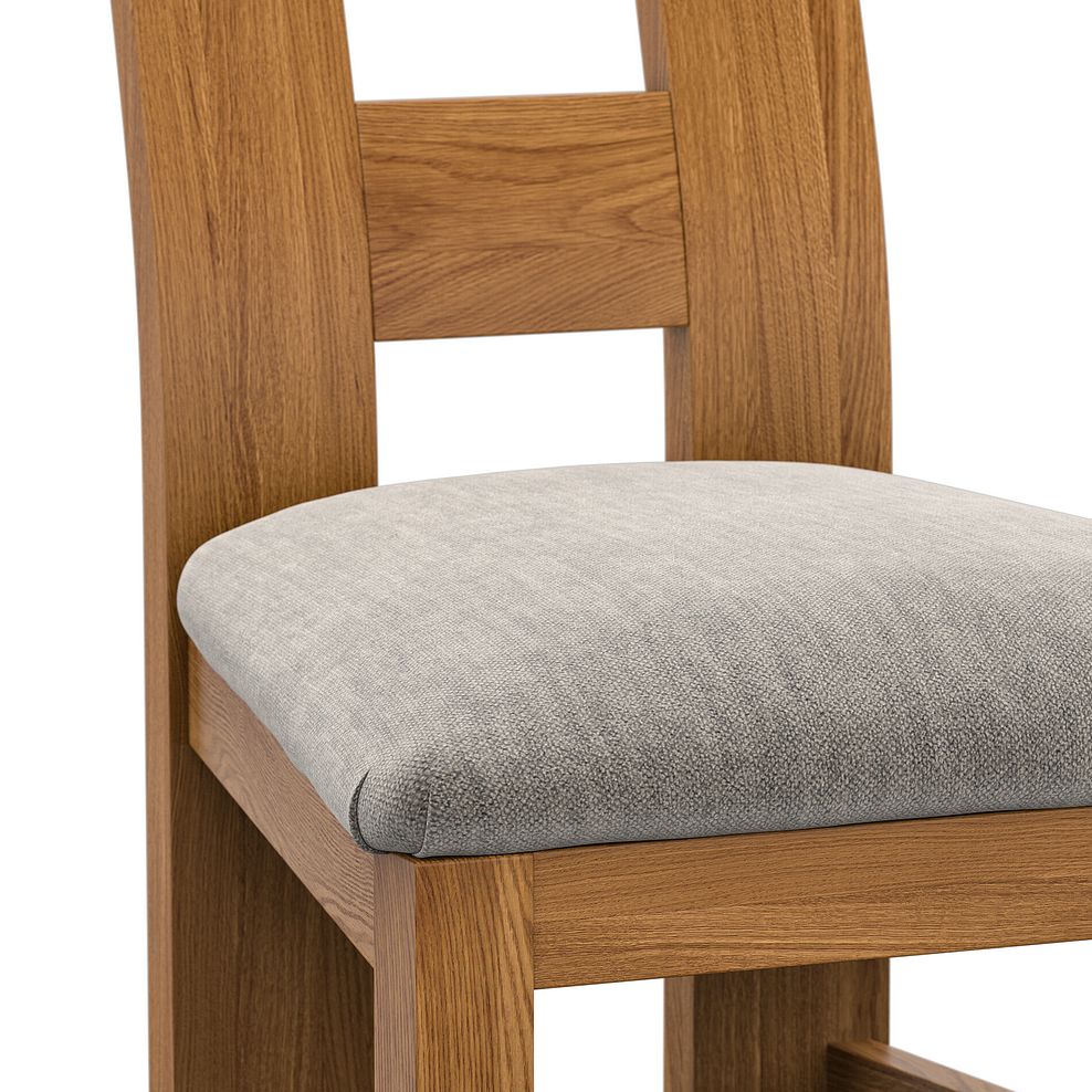 Wave Back Rustic Solid Oak Chair with Verona Mocha Fabric Seat 5