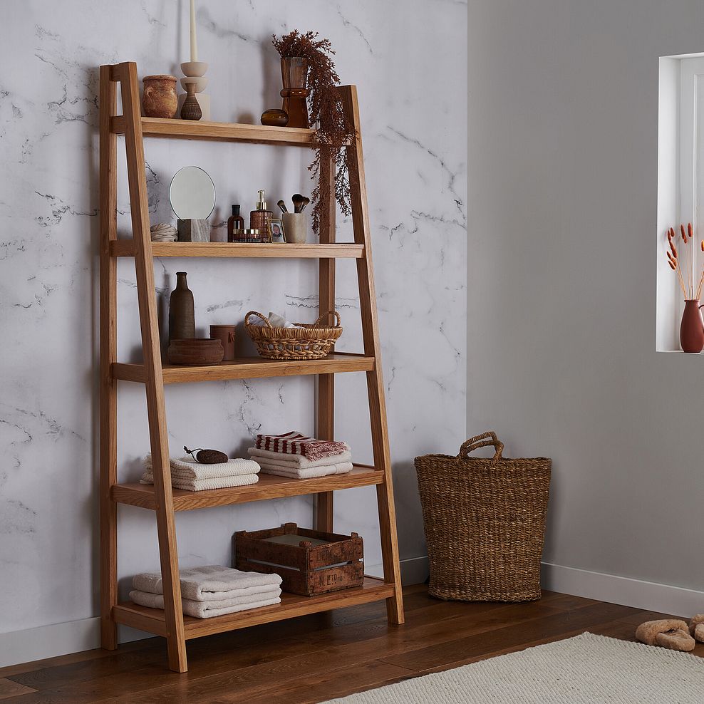 Whistler Natural Solid Oak Wide Shelving Unit 1