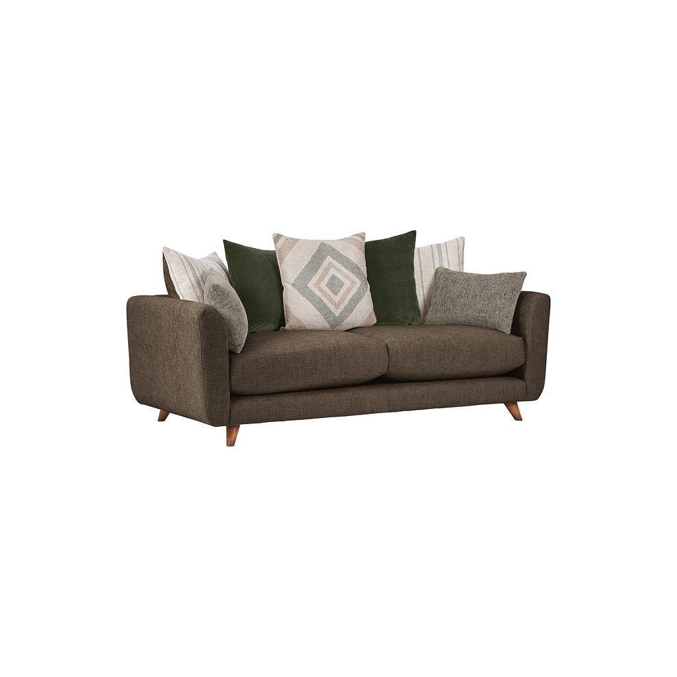 Willoughby 4 Seater Pillow Back Sofa in Cocoa Fabric 1