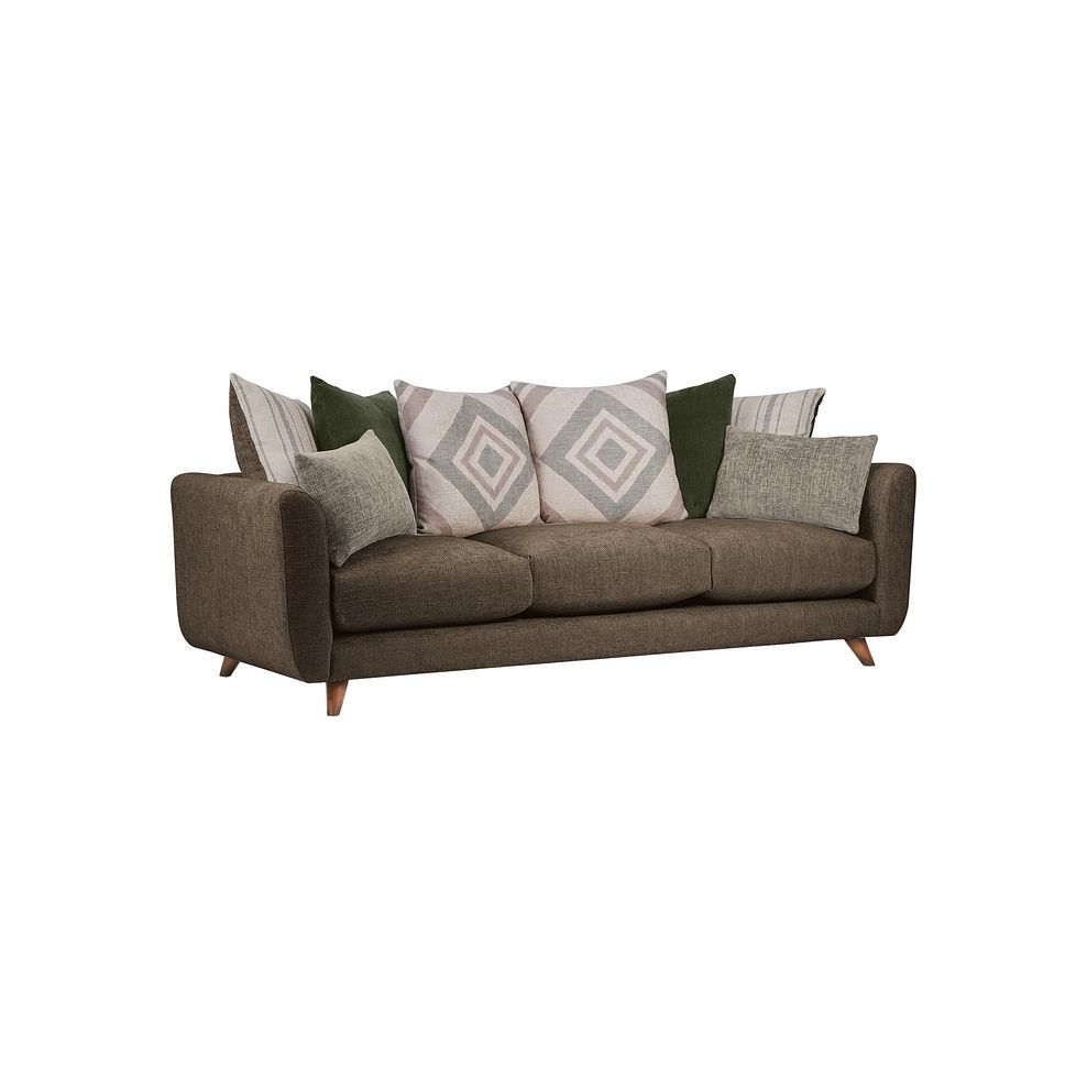 Willoughby Large 4 Seater Pillow Back Sofa in Cocoa Fabric 1