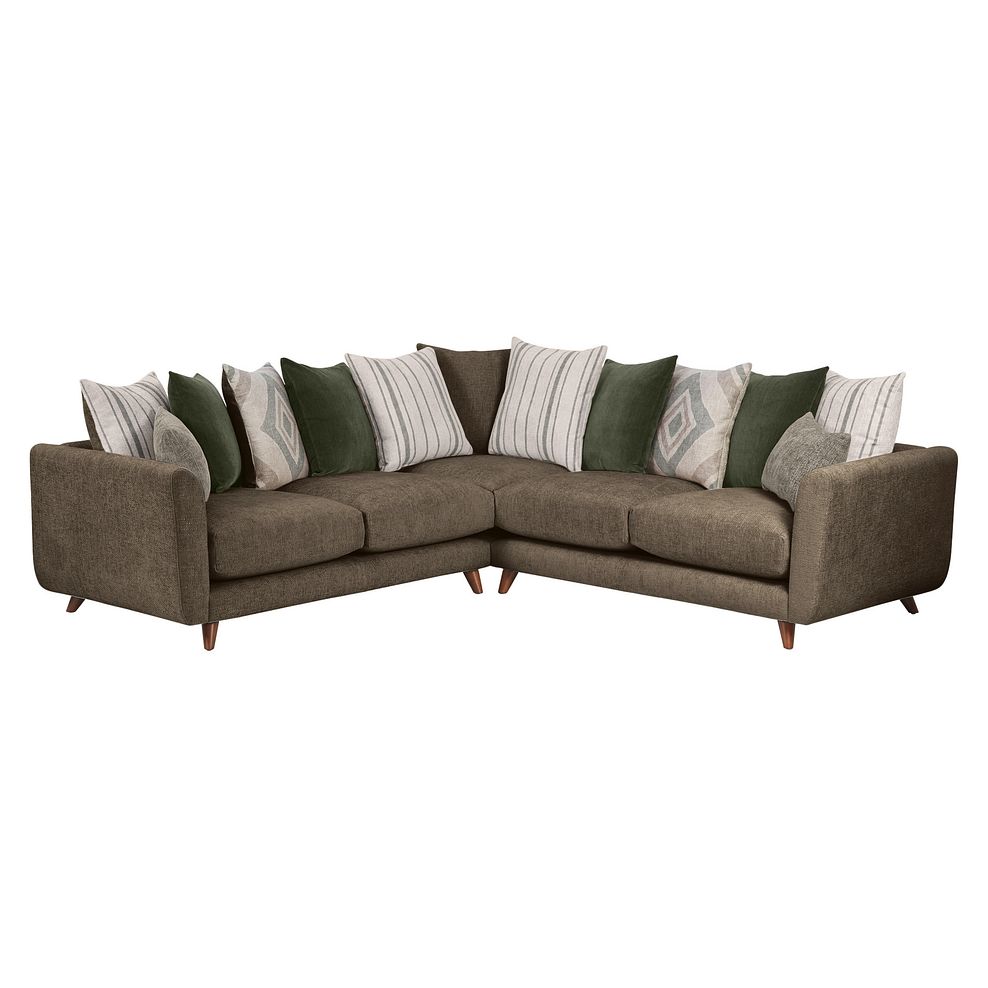 Willoughby Large Pillow Back Corner Sofa in Cocoa Fabric 1