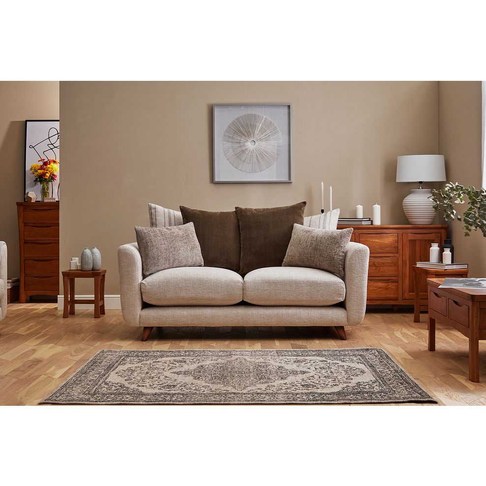 Willoughby 3 Seater Pillow Back Sofa in Cream Fabric 2
