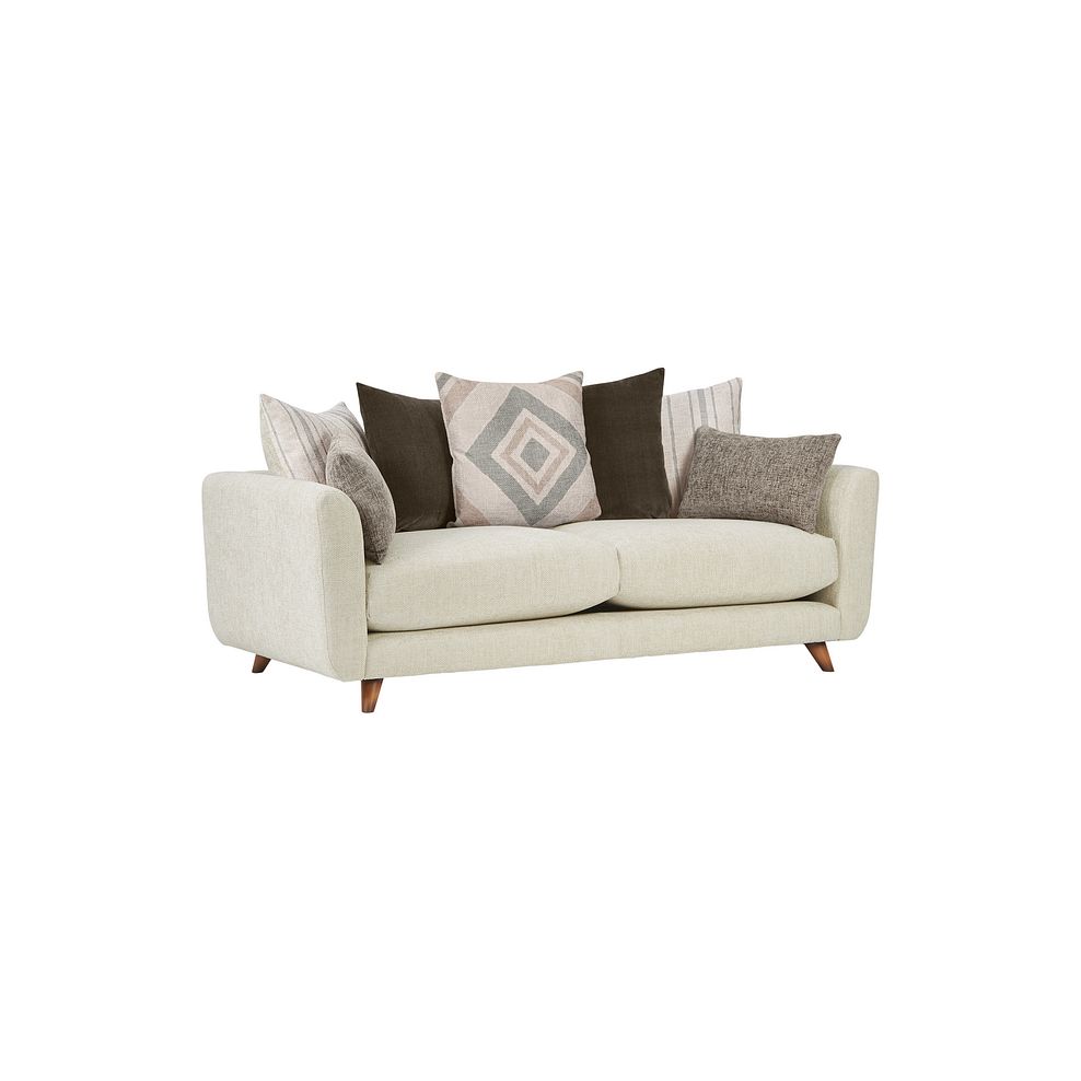 Willoughby 4 Seater Pillow Back Sofa in Cream Fabric Thumbnail 3
