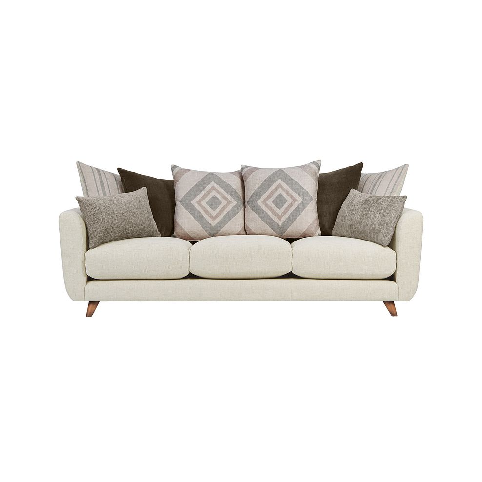 Willoughby Large 4 Seater Pillow Back Sofa in Cream Fabric Thumbnail 4