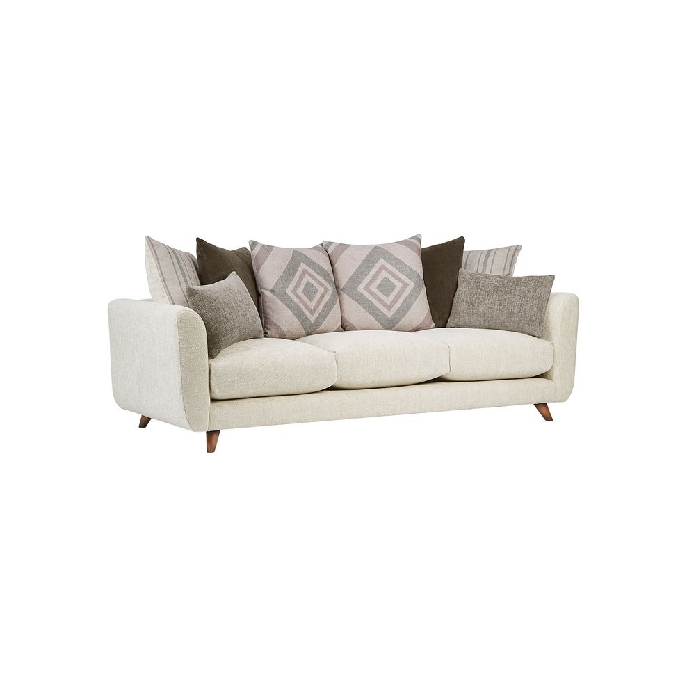 Willoughby Large 4 Seater Pillow Back Sofa in Cream Fabric Thumbnail 3