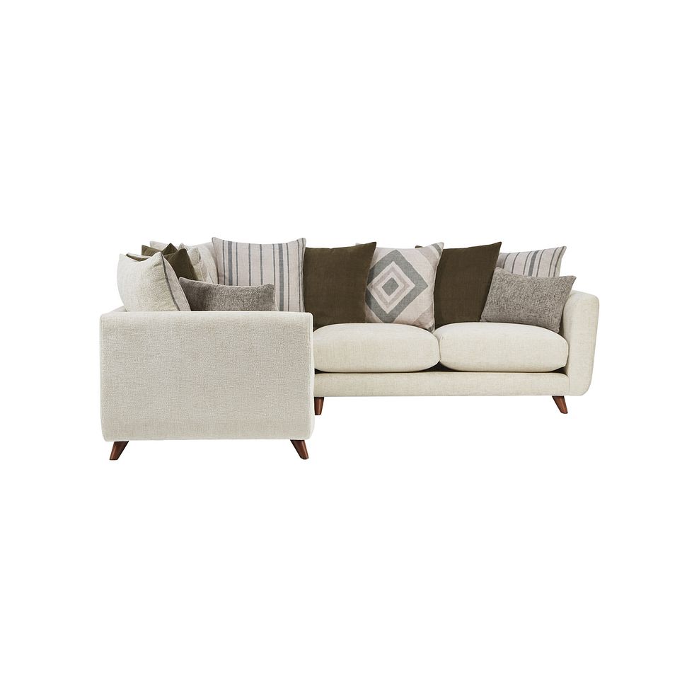 Willoughby Large Pillow Back Corner Sofa in Cream Fabric Thumbnail 5
