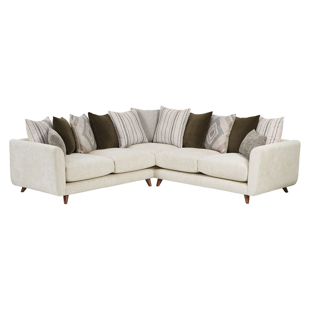 Willoughby Large Pillow Back Corner Sofa in Cream Fabric Thumbnail 3