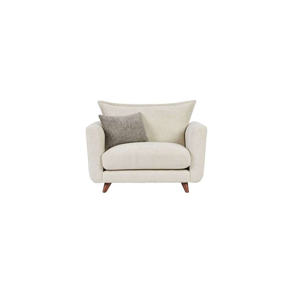 Willoughby High Back Loveseat in Cream Fabric 4