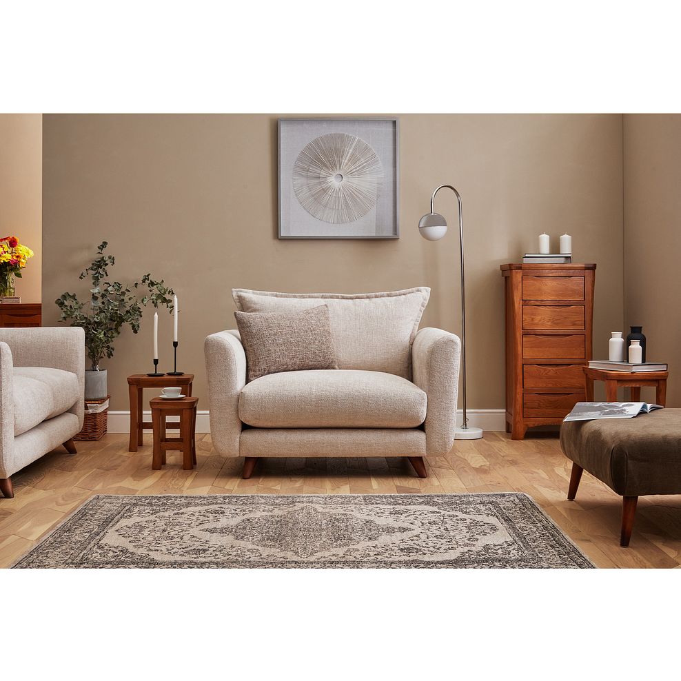 Willoughby High Back Loveseat in Cream Fabric 2