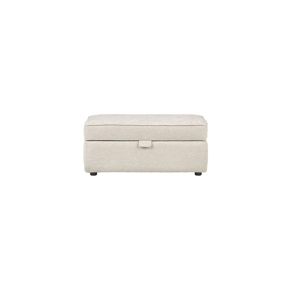 Willoughby Storage Footstool in Cream Fabric 4