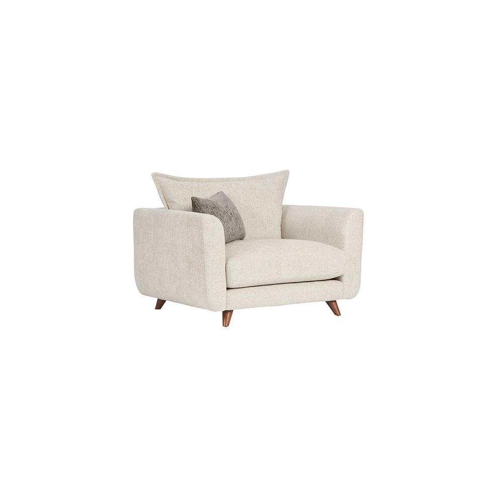 Willoughby High Back Loveseat in Cream Fabric 3