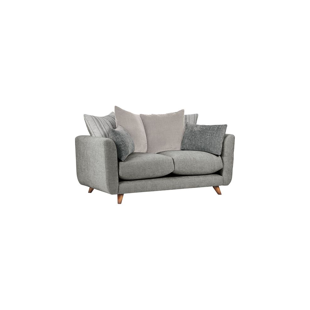 Willoughby 2 Seater Pillow Back Sofa in Platinum Fabric 1