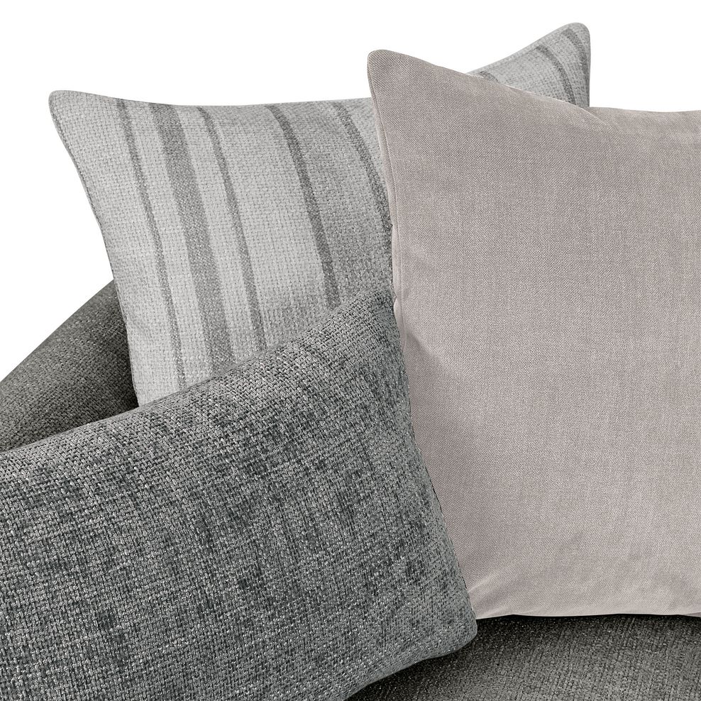 Willoughby 3 Seater Pillow Back Sofa in Platinum Fabric Thumbnail 5