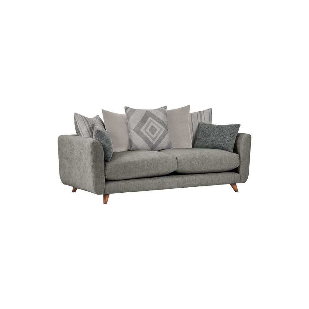 Willoughby 4 Seater Pillow Back Sofa in Platinum Fabric 1