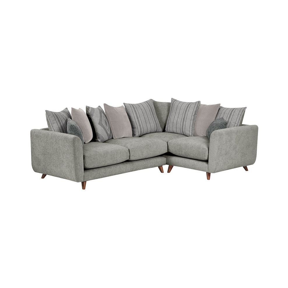 Willoughby Left Hand Corner Pillow Back Sofa in Platinum Fabric 1