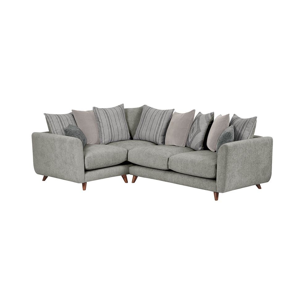 Willoughby Right Hand Corner Pillow Back Sofa in Platinum Fabric 1