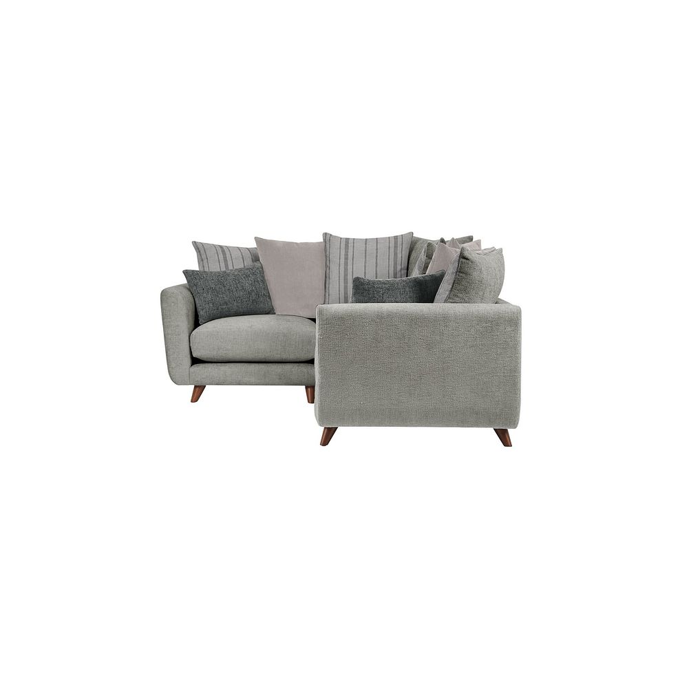 Willoughby Right Hand Corner Pillow Back Sofa in Platinum Fabric 3
