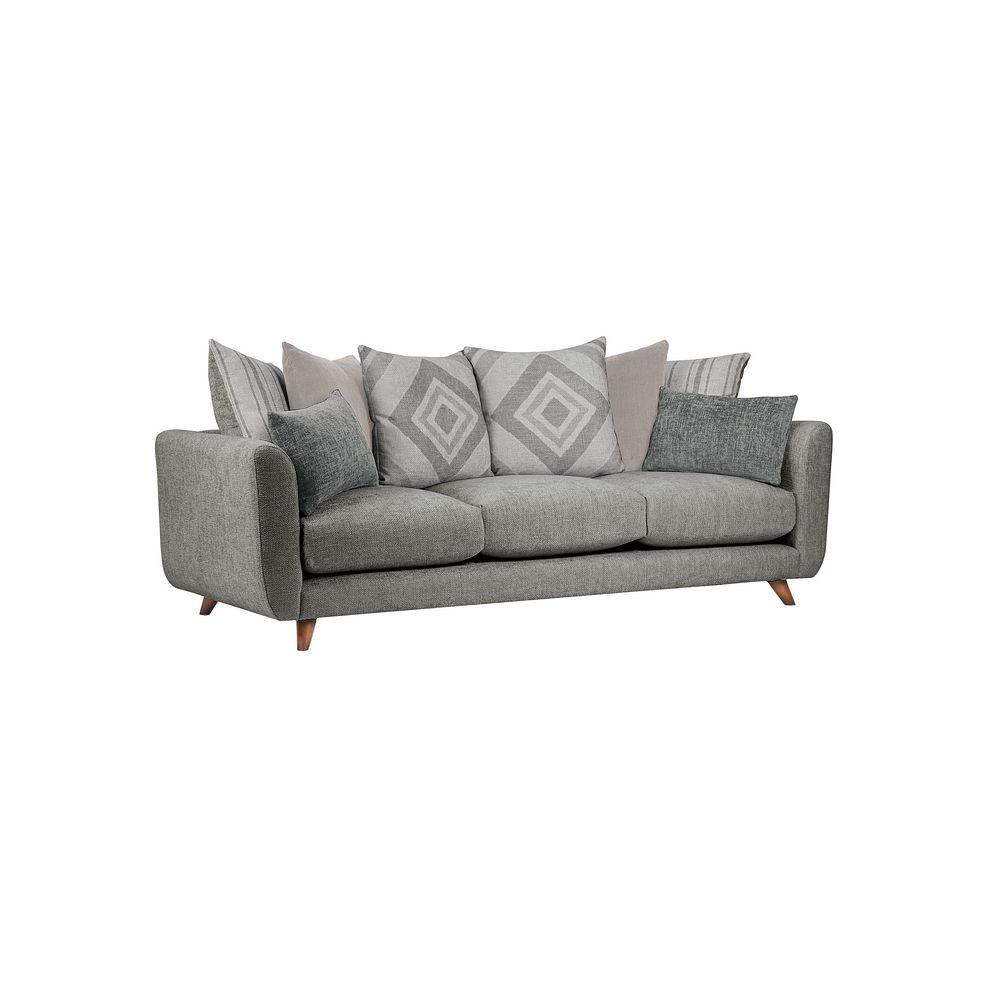 Willoughby Large 4 Seater Pillow Back Sofa in Platinum Fabric 1
