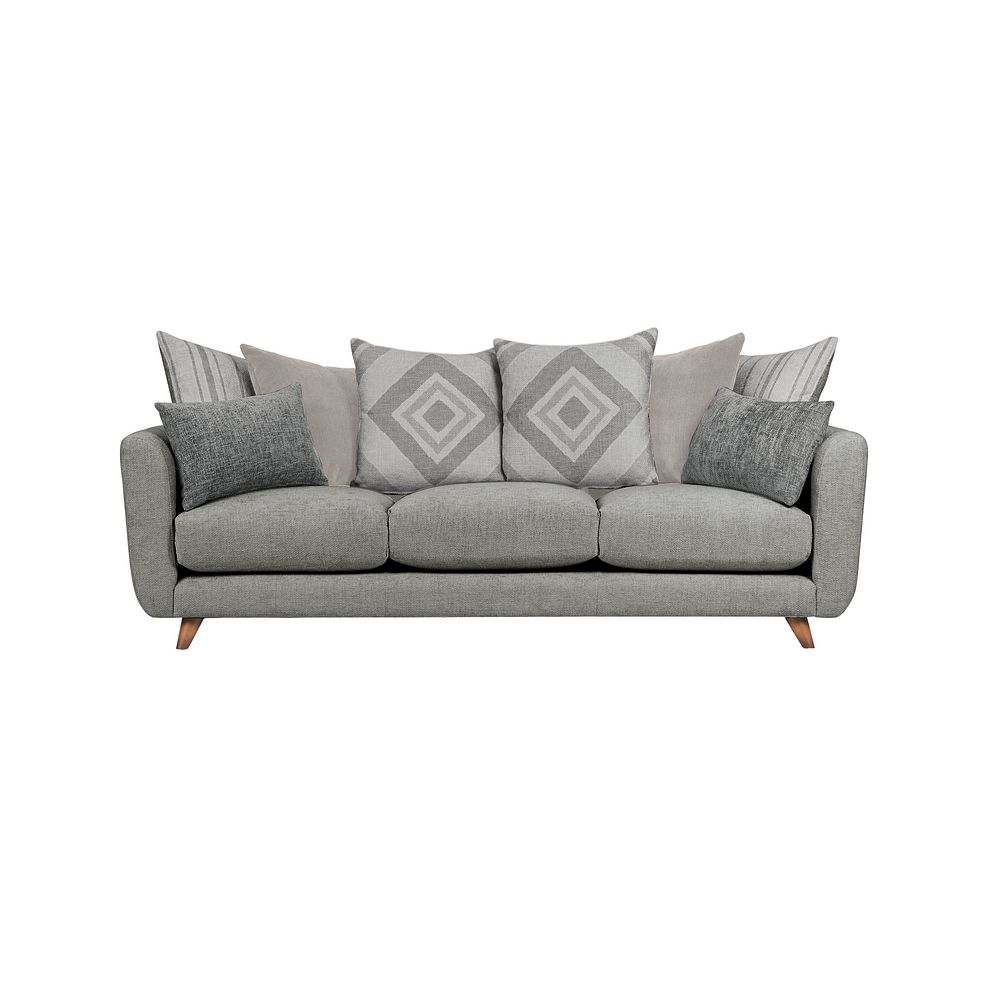 Willoughby Large 4 Seater Pillow Back Sofa in Platinum Fabric 2
