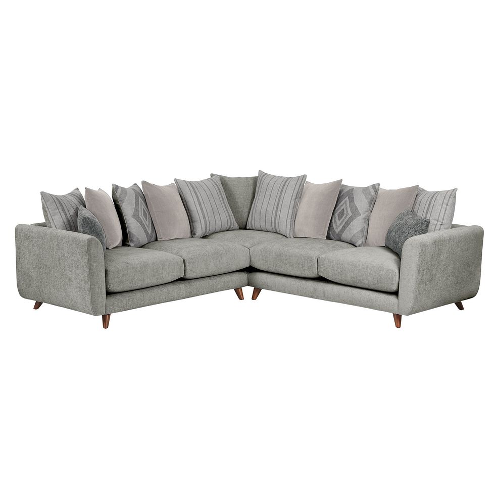 Willoughby Large Pillow Back Corner Sofa in Platinum Fabric 1