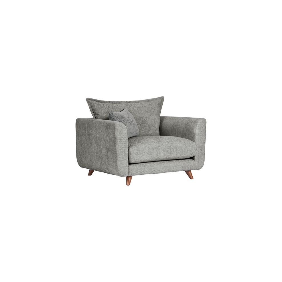 Willoughby High Back Loveseat in Platinum Fabric 1