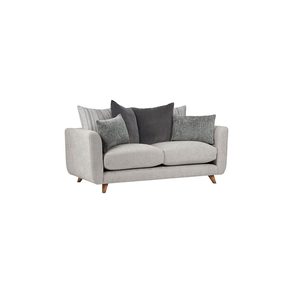 Willoughby 3 Seater Pillow Back Sofa in Silver Fabric Thumbnail 1