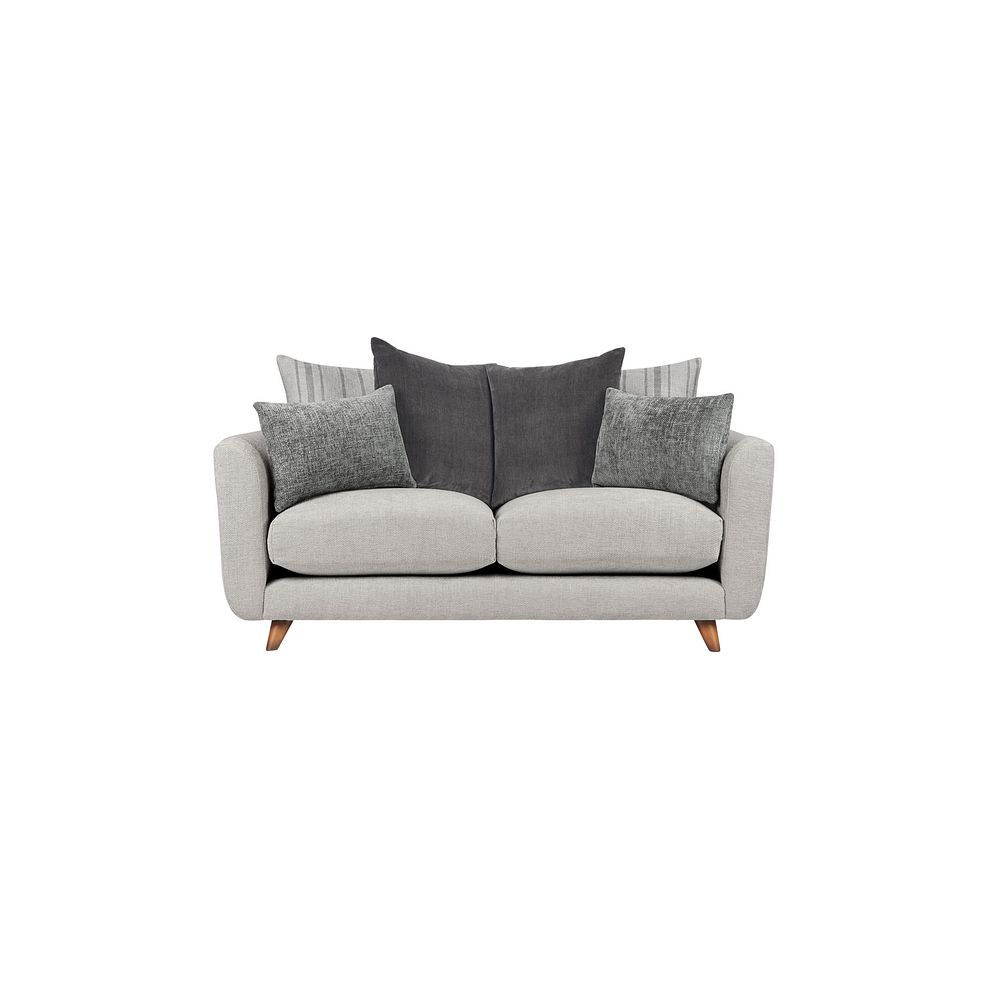 Willoughby 3 Seater Pillow Back Sofa in Silver Fabric 2