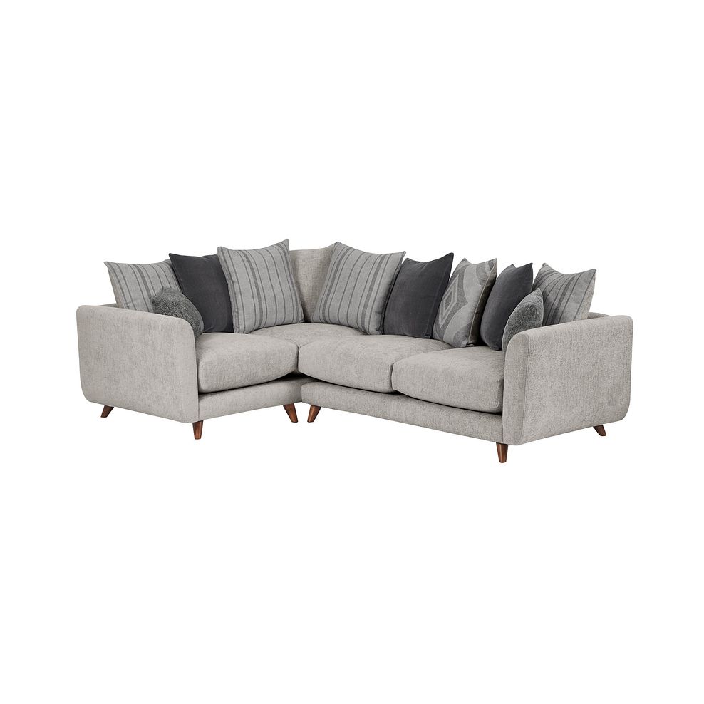 Willoughby Right Hand Corner Pillow Back Sofa in Silver Fabric 1