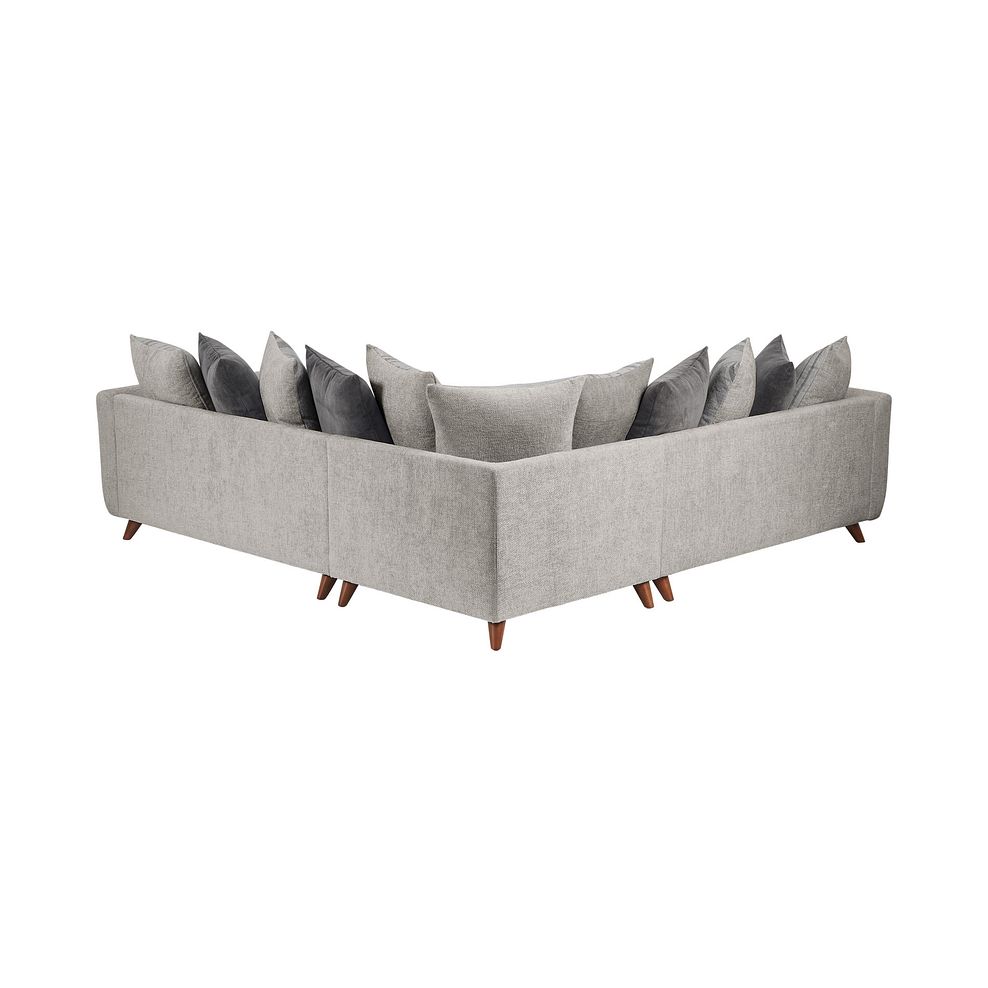 Willoughby Large Pillow Back Corner Sofa in Silver Fabric 2