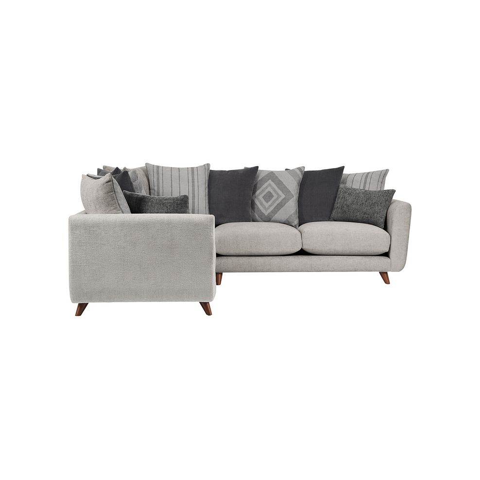 Willoughby Large Pillow Back Corner Sofa in Silver Fabric 3