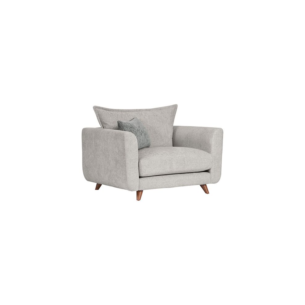 Willoughby High Back Loveseat in Silver Fabric 1