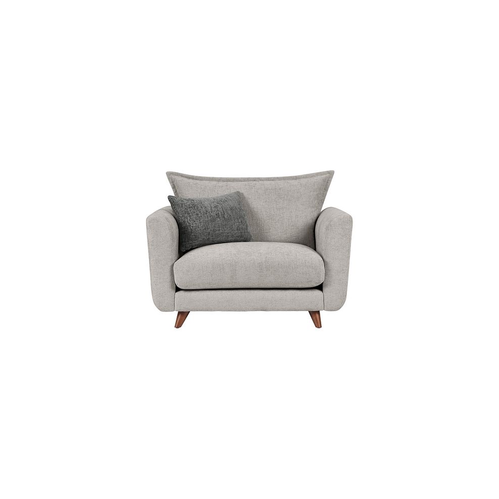 Willoughby High Back Loveseat in Silver Fabric 2