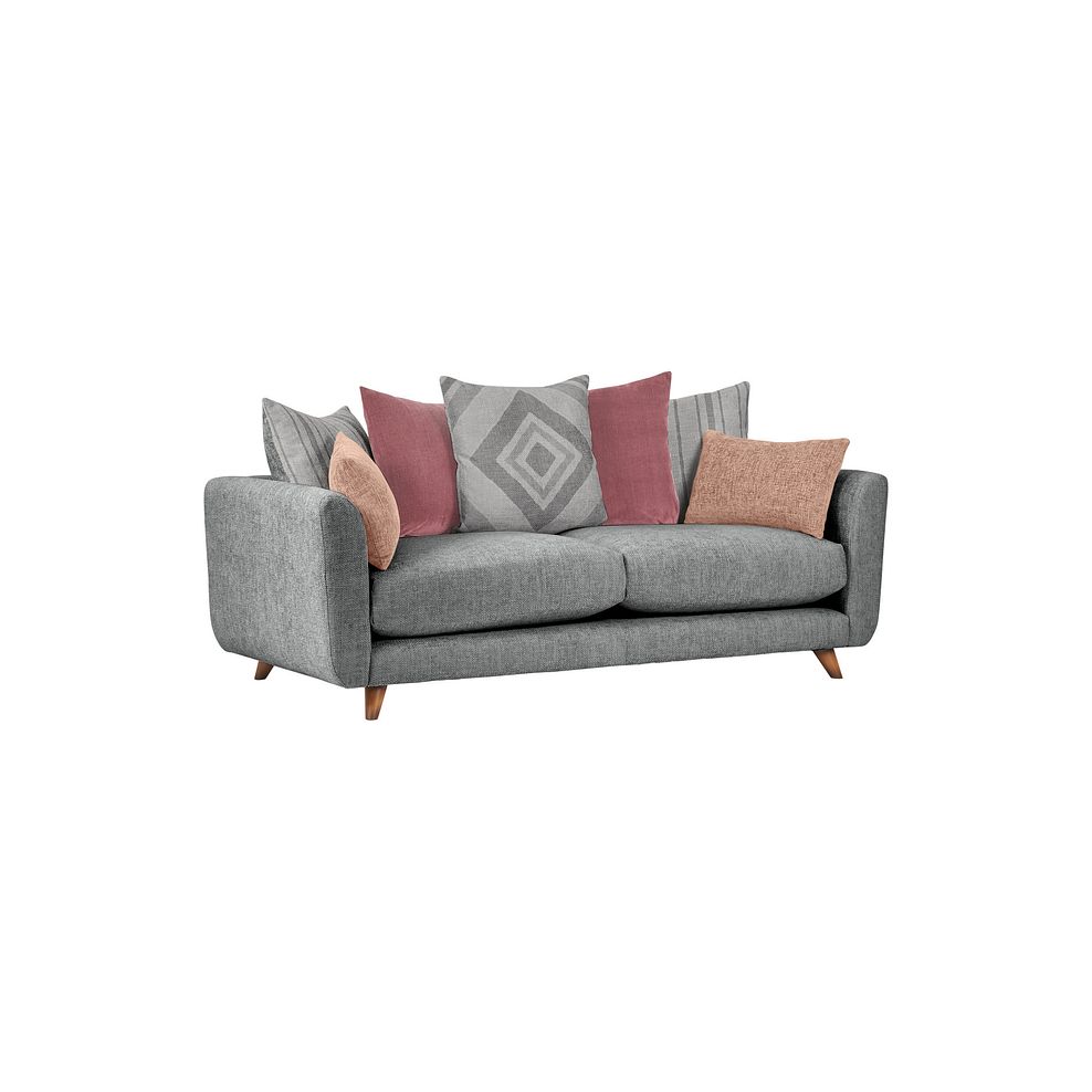 Willoughby 4 Seater Pillow Back Sofa in Slate Fabric 1