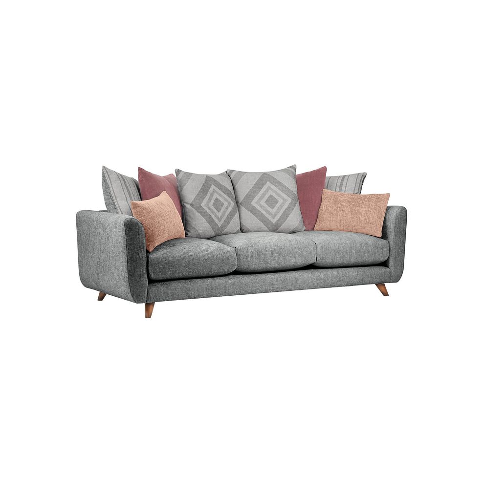 Willoughby Large 4 Seater  Pillow Back Sofa in Slate Fabric 1