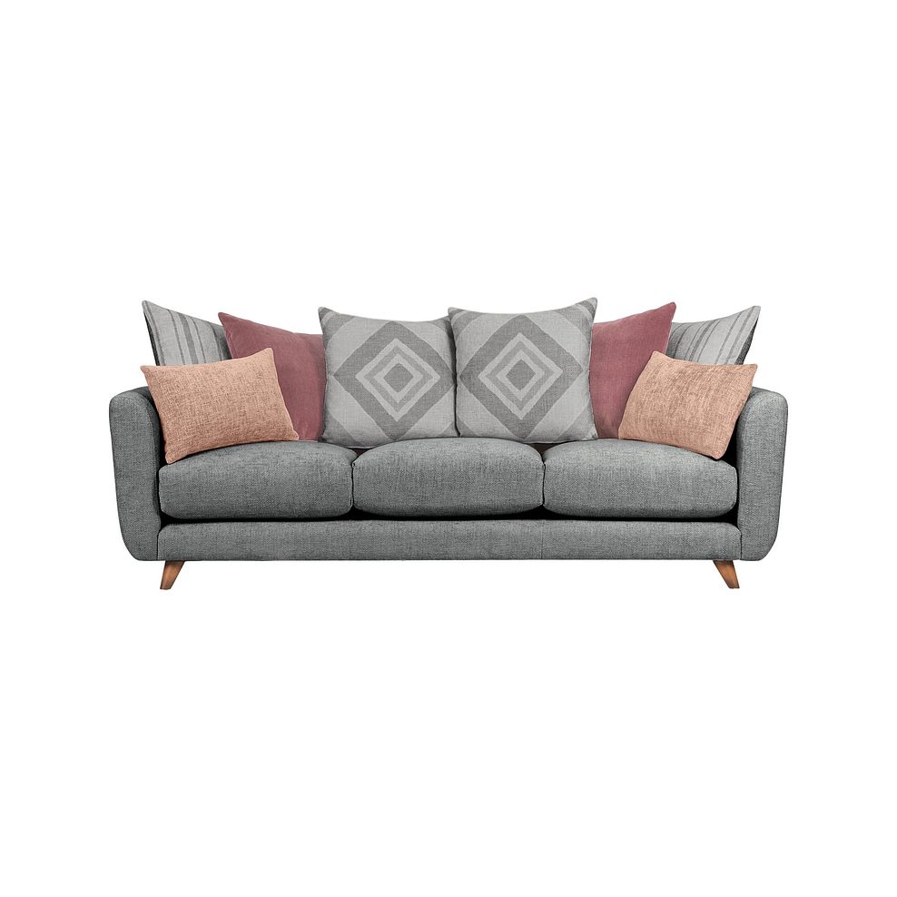 Willoughby Large 4 Seater  Pillow Back Sofa in Slate Fabric 2