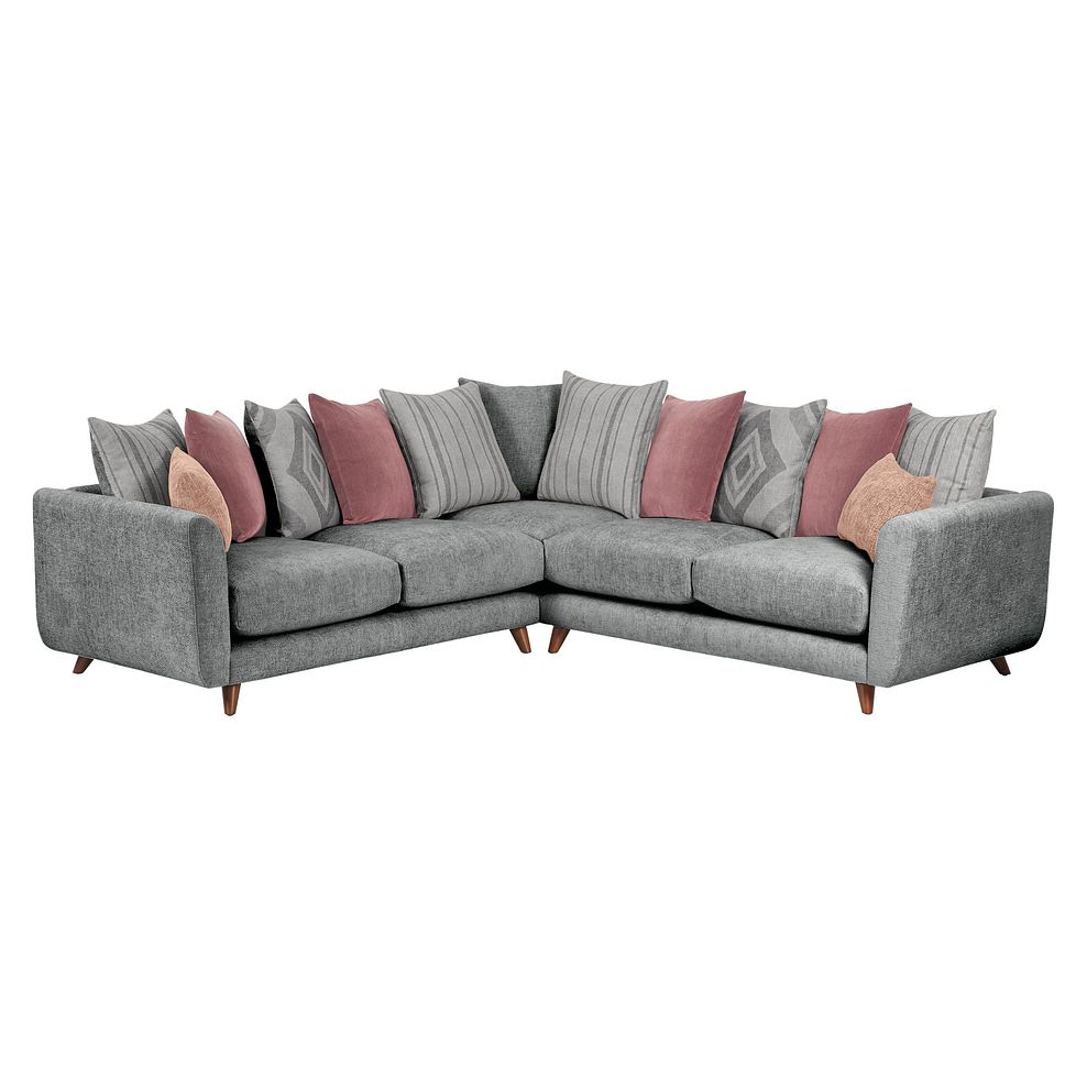 Willoughby Large Pillow Back Corner Sofa in Slate Fabric 1