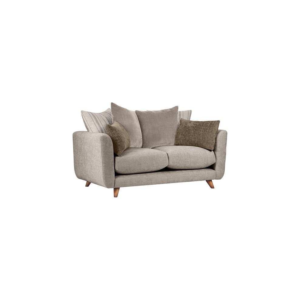 Willoughby 2 Seater Pillow Back Sofa in Stone Fabric 1
